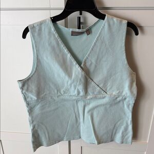 croft & barrow Light Blue Sleeveless Wrap Tank